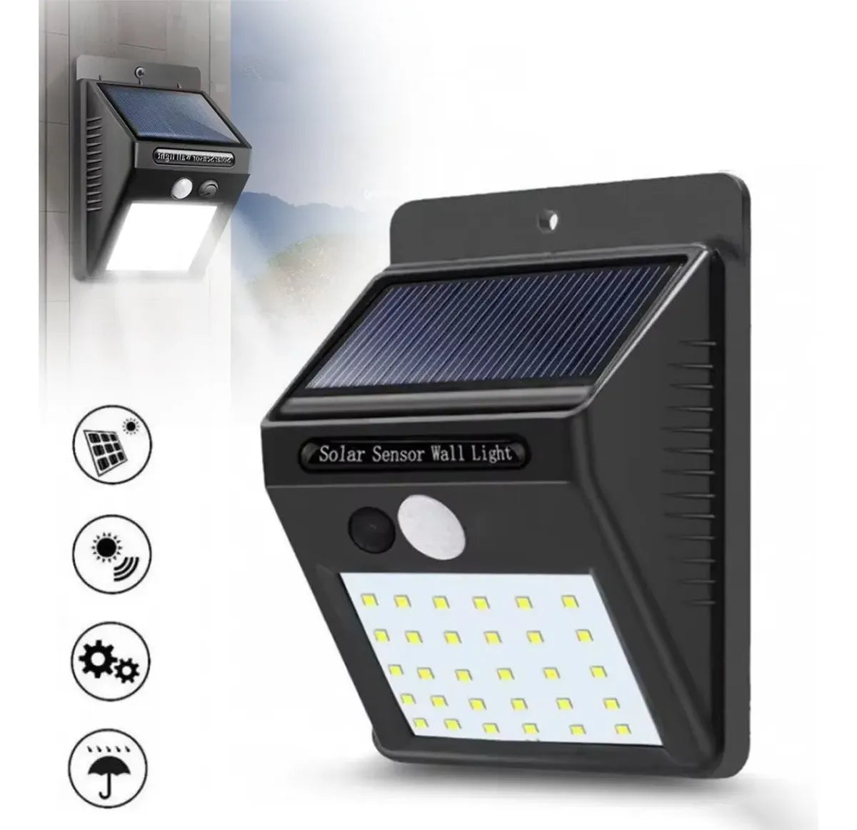 4 Lámparas Panel Solar 30 led